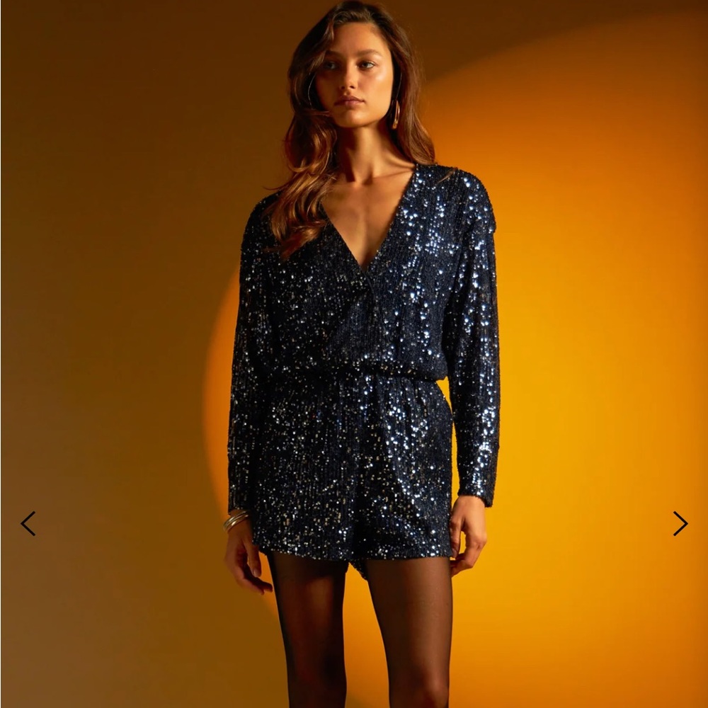 Endless Rose Navy Sequin Romper